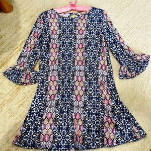Large Pink Rose Vintage Dress